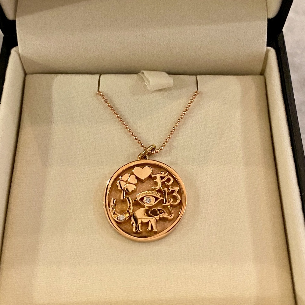 Jennifer Meyer 18k Rose gold good luck necklace